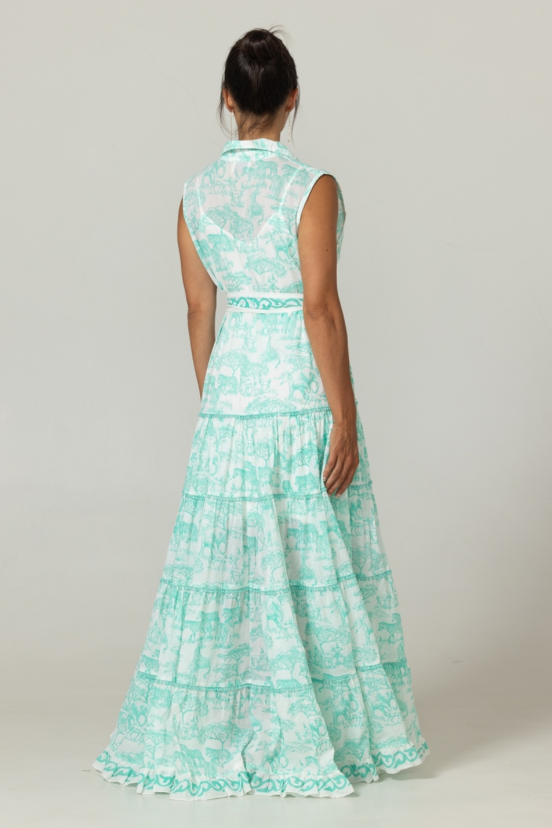 Vestido Longo Gabie - 100% Voile de Algodão com Renda - Miss June Paris - 4