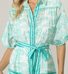 Vestido Curto Elma - 100% Voile de Algodão com Renda - Miss June Paris - 5