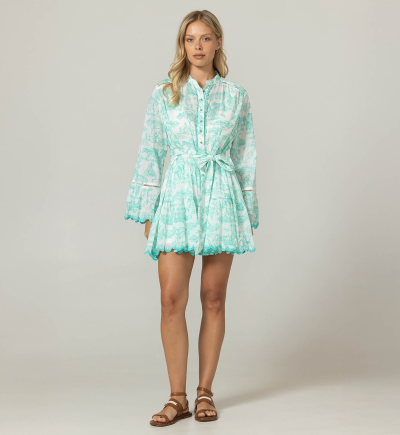 Vestido Corto Soa - 100% Velo de Algodón con Encaje - Miss June Paris - 3