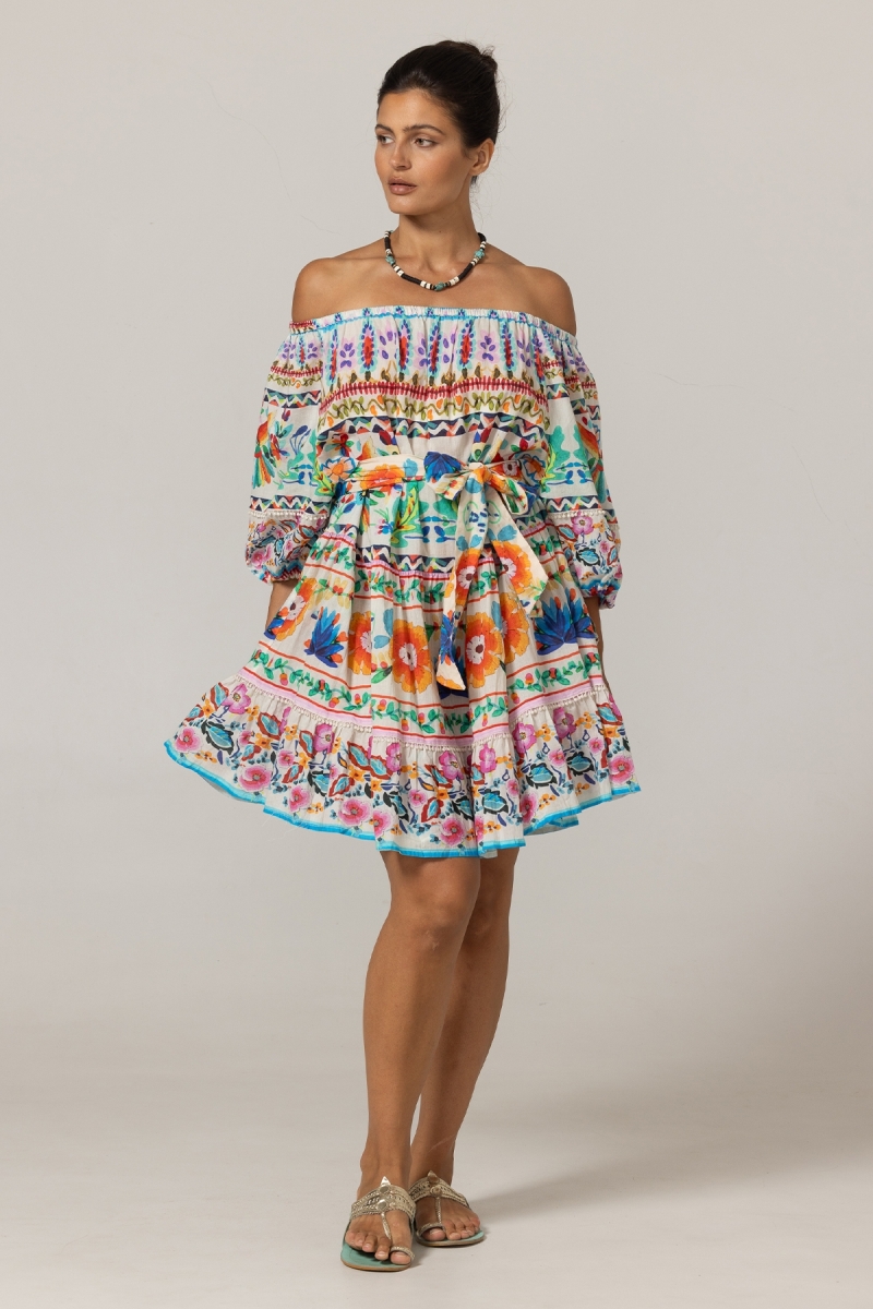 Vestido Curto Dalia - 100% Voile de Algodão com Renda - Miss June Paris - 3