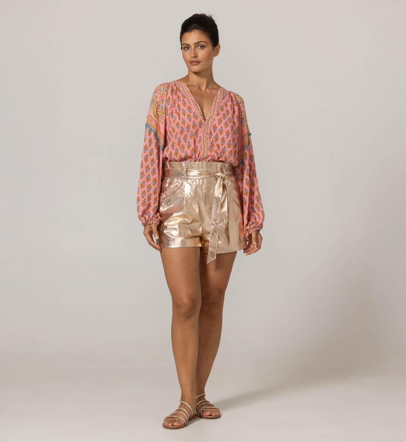 shorts cuero GLITTER - 100% en cuero - Miss June Paris  - 6