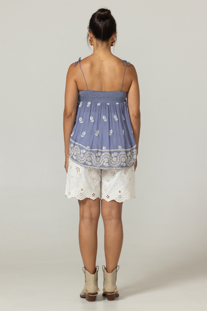 Regata Sunset - Crepe de Viscose Bordado - Miss June Paris - 9