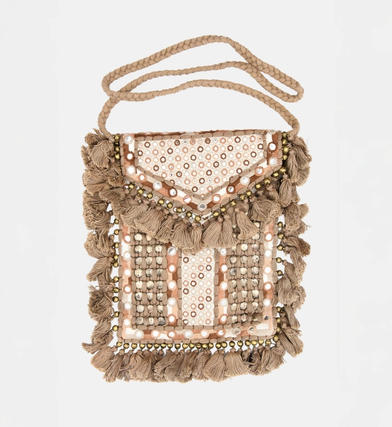 bohemian TASSELS fancy cotton bag - Miss June - 1
