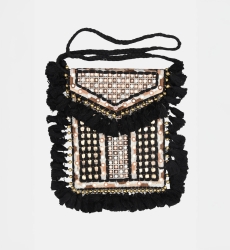 Bolso TASSELS - beige - negro - Miss June Paris - 5