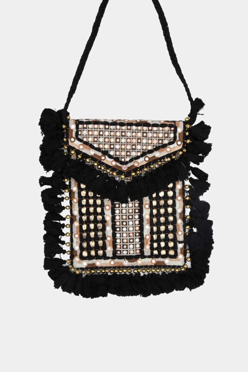 Bolsa de algodão fantasia boêmia TASSELS - Miss June Paris - 7