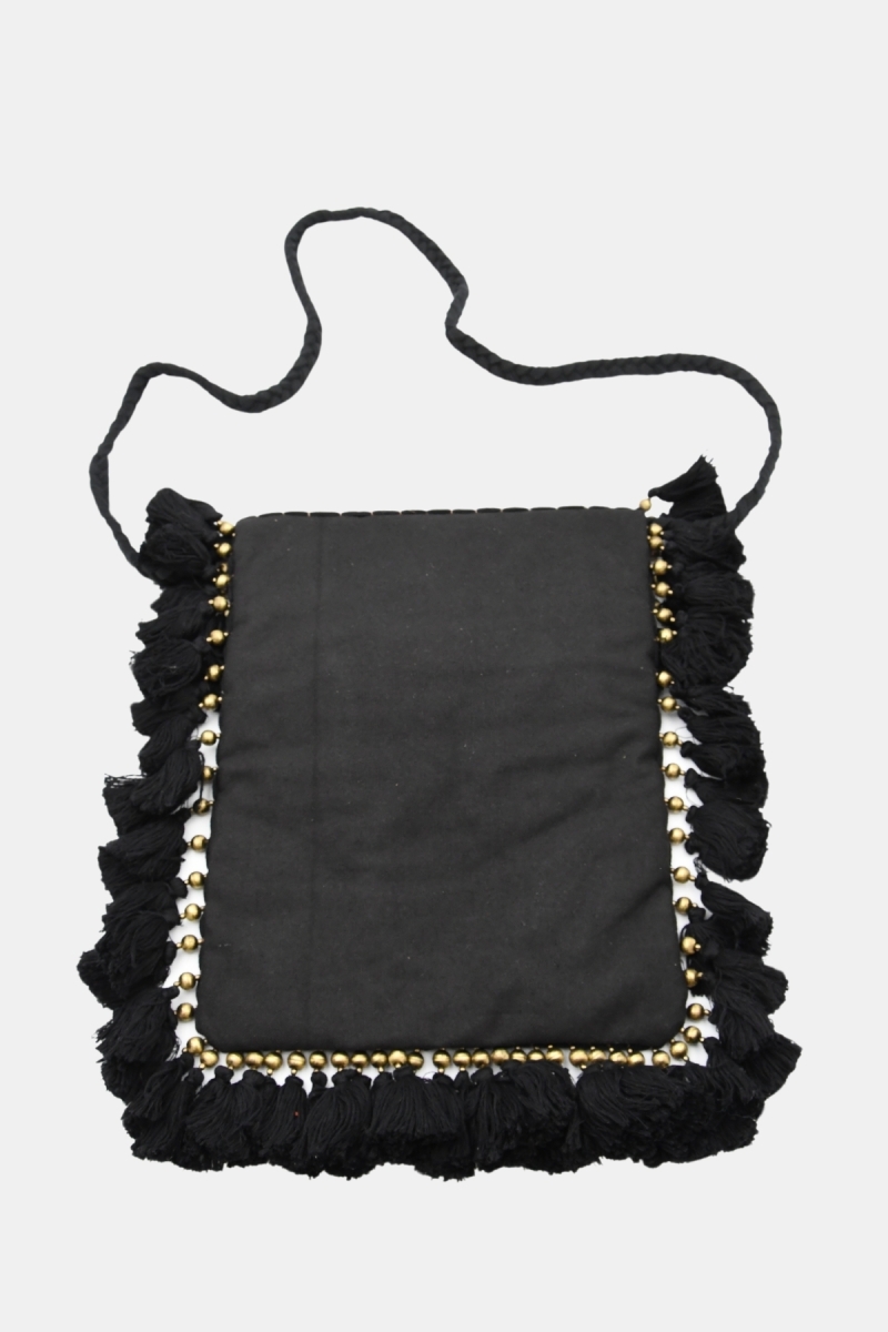 Bolso TASSELS - beige - negro - Miss June Paris - 9