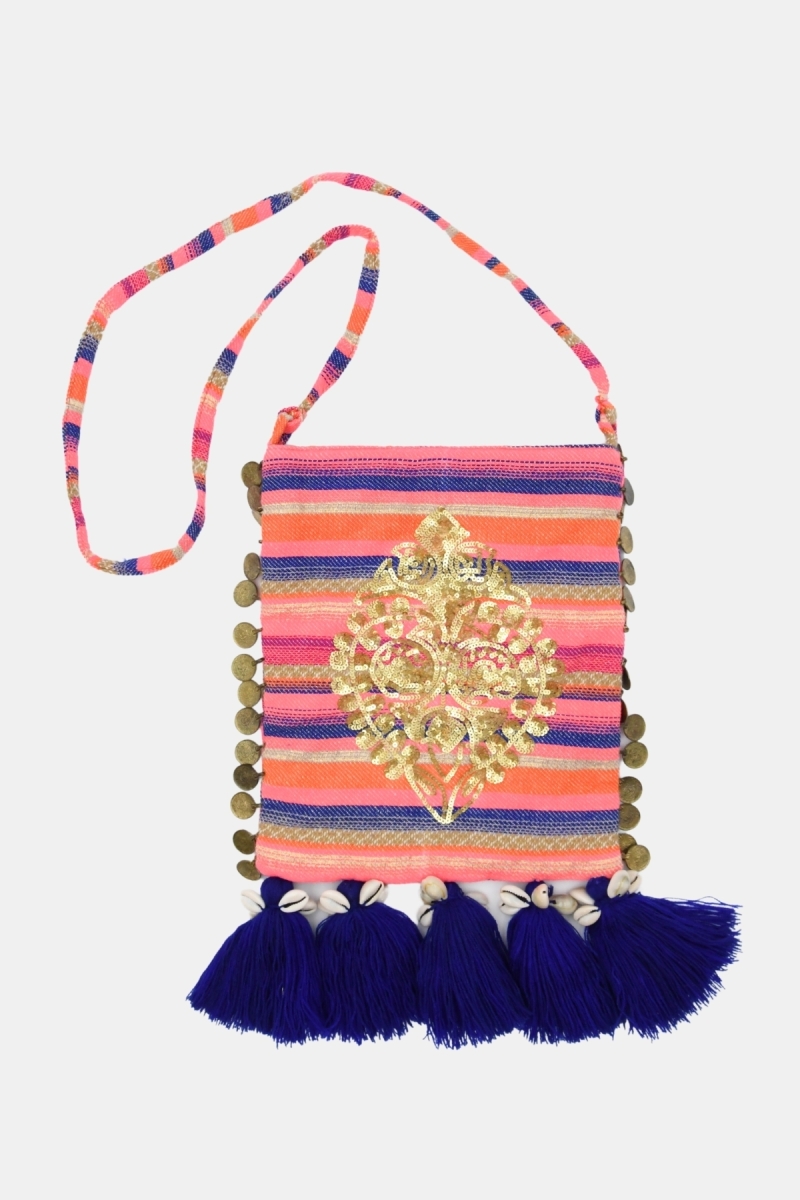 Bag SEYCHELLES - fuchsia/blue - boho - Miss June Paris - 1