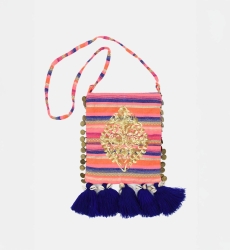 Bag SEYCHELLES - fuchsia/blue - boho - Miss June Paris - 1