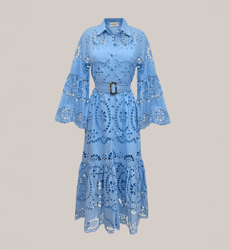 Vestido Longo Ruby - Bordado Inglês - 100% Algodão - Miss June Paris - 12