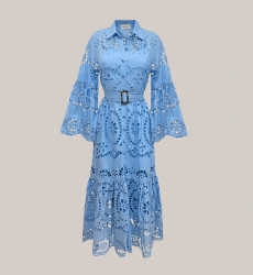 Long Dress Ruby - English Embroidery - 100% Cotton - Miss June Paris - 12