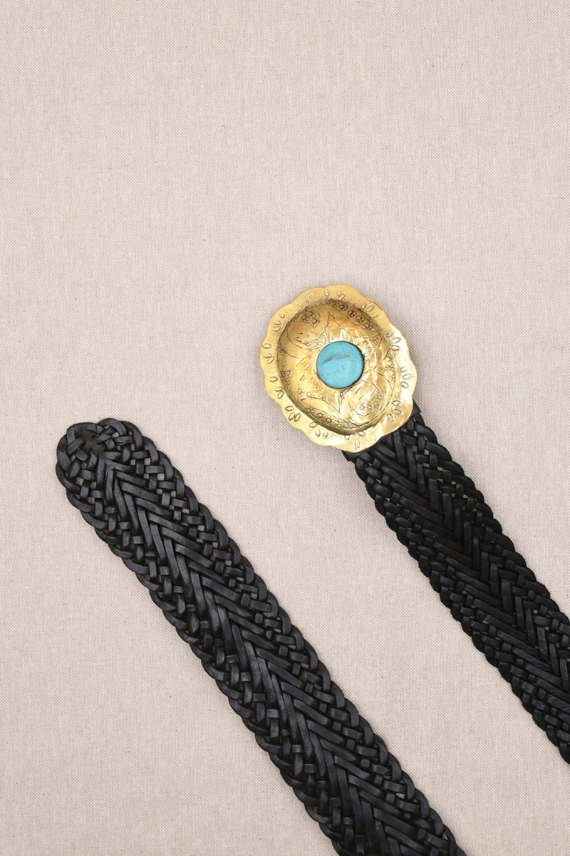 Black Leather Belt with Gold Buckle Janna – Miss June Paris – 2