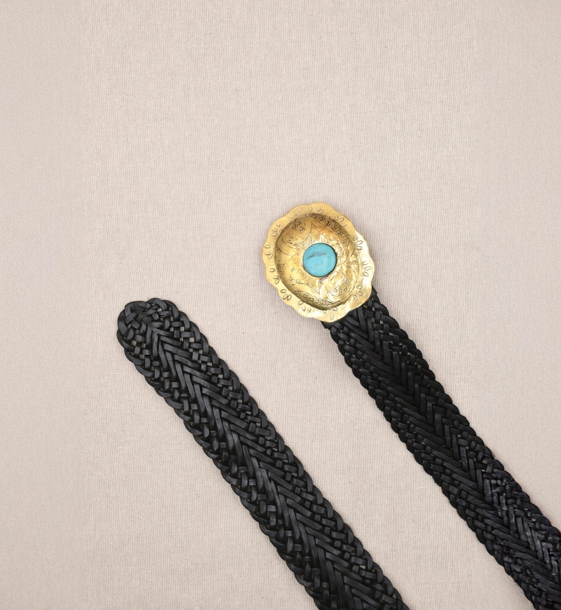 Black Leather Belt with Gold Buckle Janna – Miss June Paris – 2