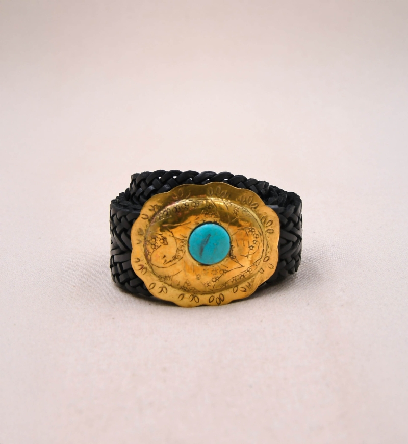 Black Leather Belt with Gold Buckle Janna – Miss June Paris – 3