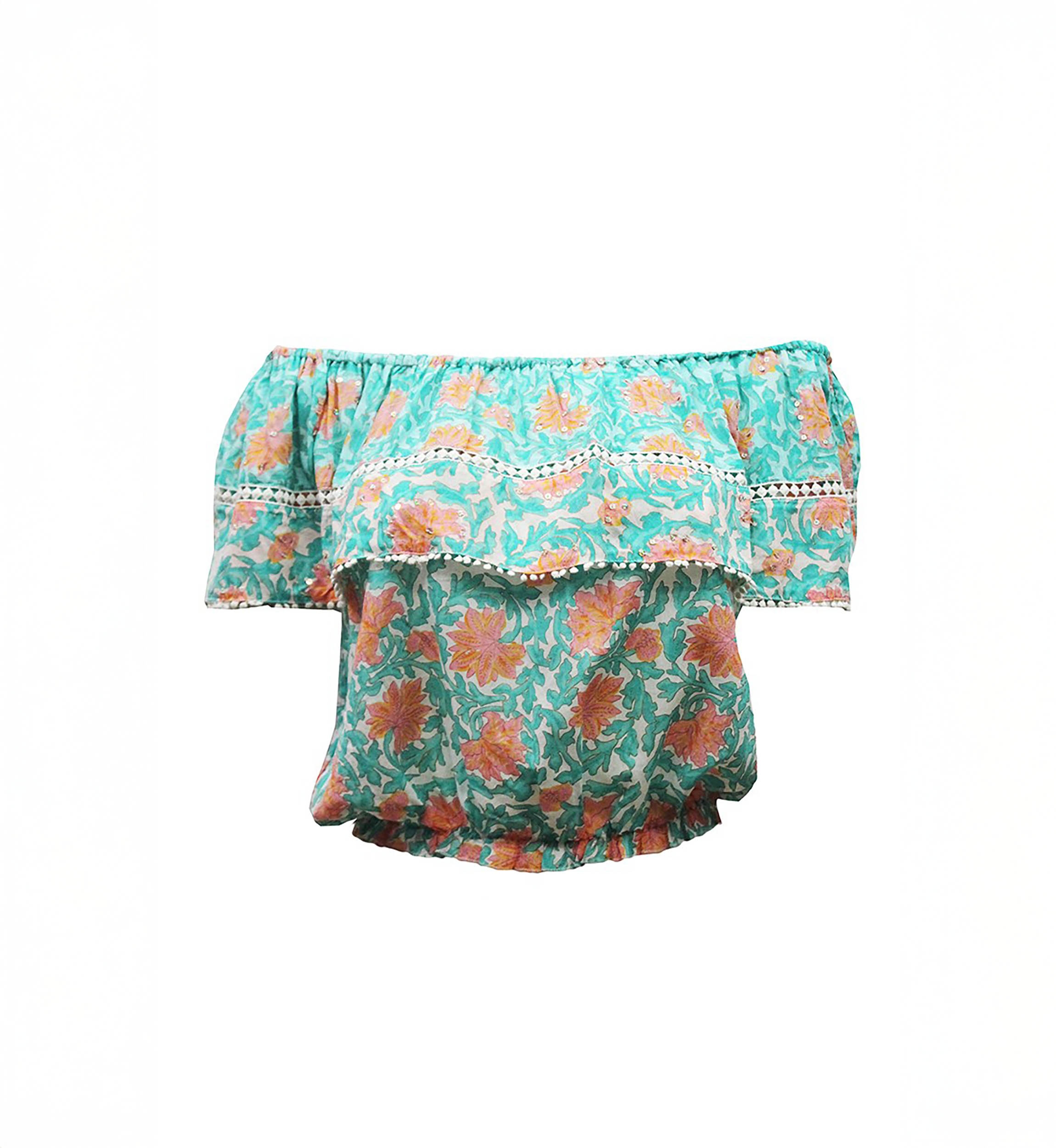 Top HOLLA – Estampa floral – Manga curta – Boêmio – Miss June Paris – 6