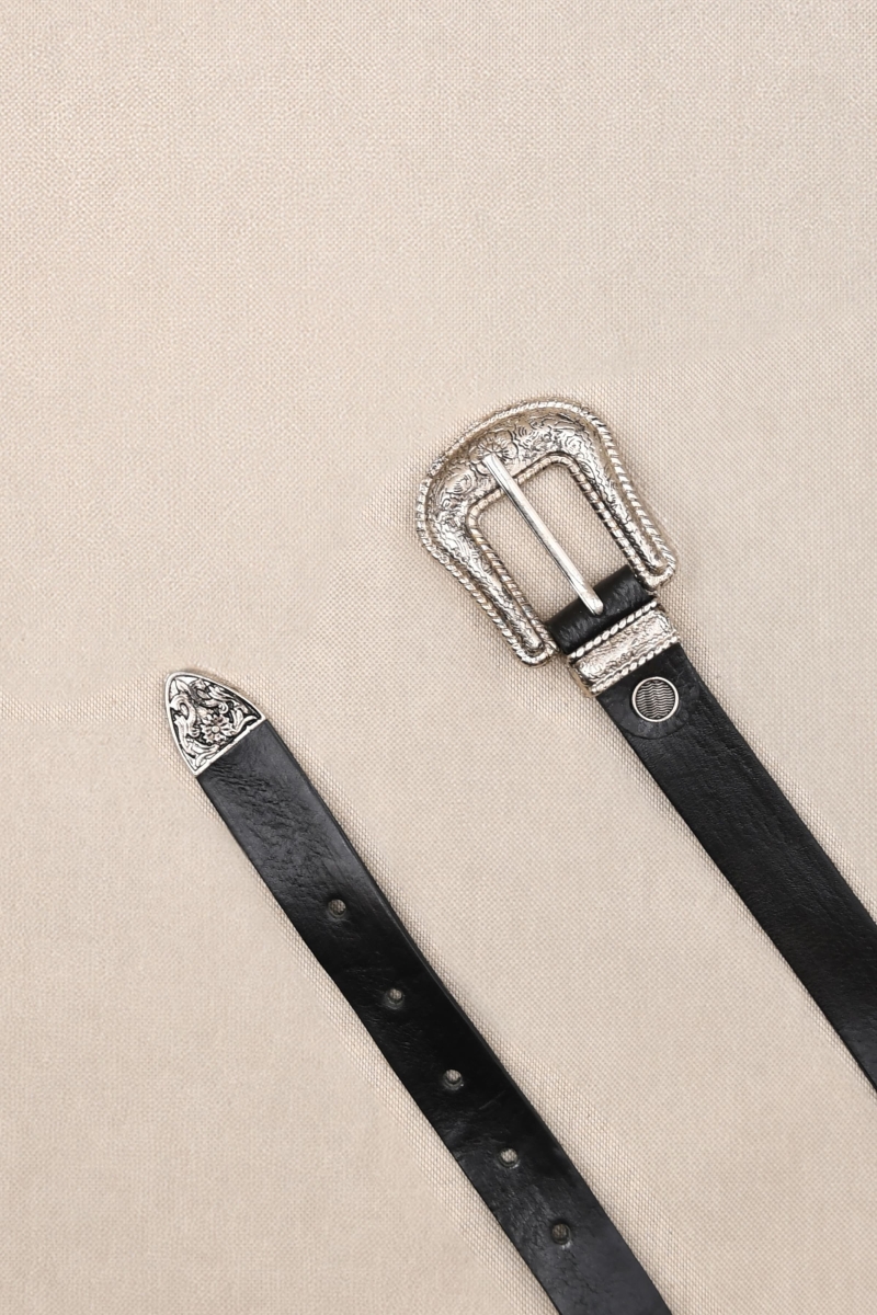 Riley Black Leather Belt - Miss June Paris - 1