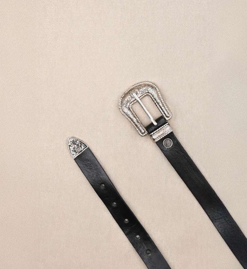 Cinturón de Cuero Riley Negro - Miss June Paris - 1