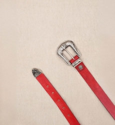 Cinto de Couro Riley Vermelho - Miss June Paris - 2