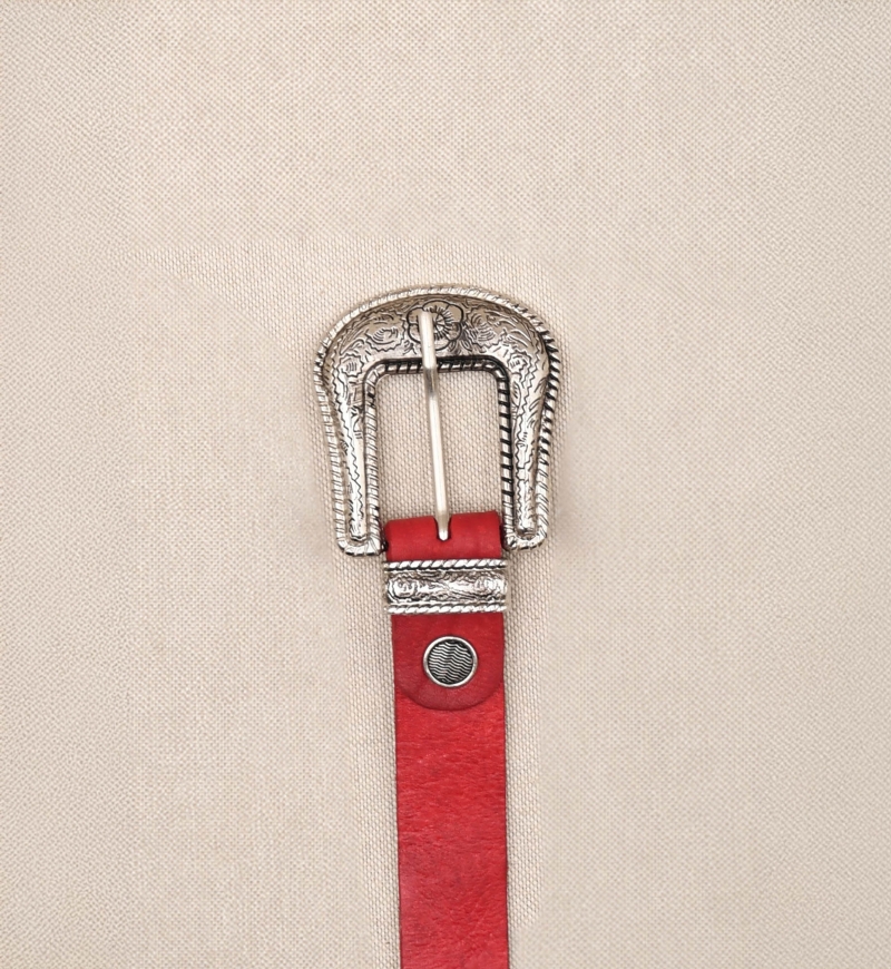 Cinto de Couro Riley Vermelho - Miss June Paris - 1