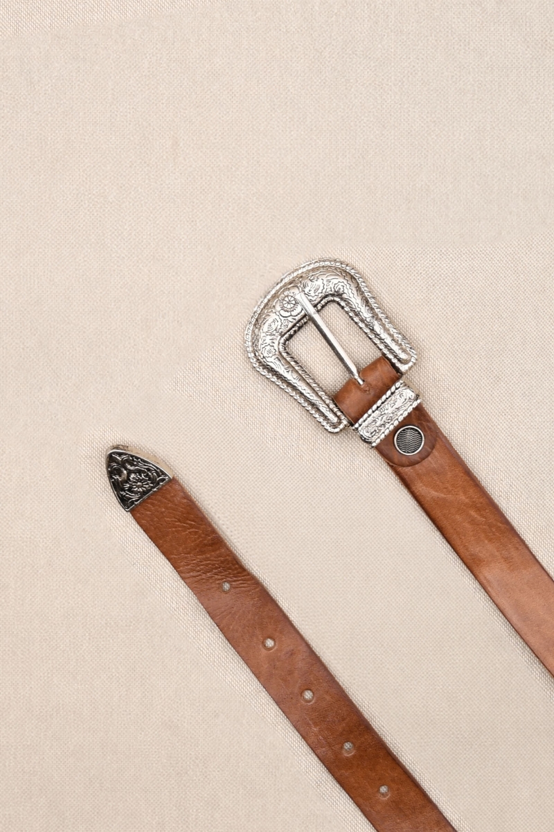 Riley Brown Leather Belt - Miss June Paris - 1