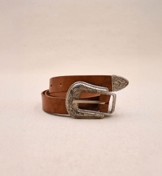 Riley Brown Leather Belt - Miss June Paris - 3