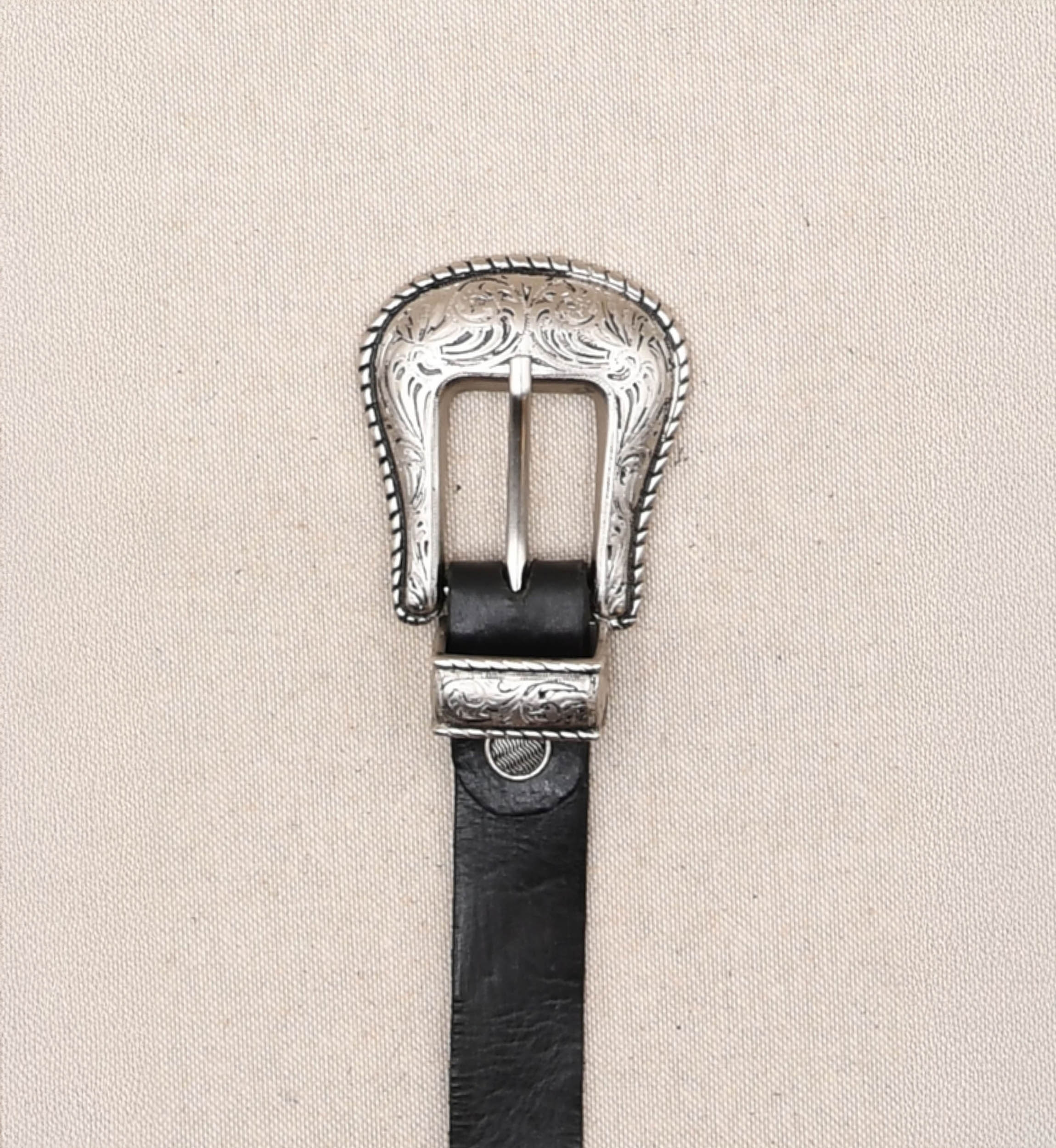 Montana Black Leather Belt - Miss June Paris - 2