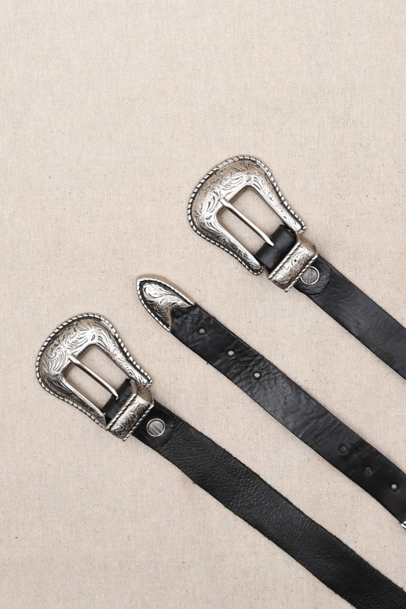 Cinto de Couro Montana Preto - Miss June Paris - 1