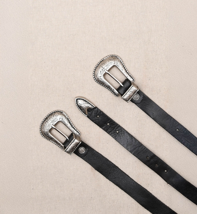 Montana Black Leather Belt - Miss June Paris - 1