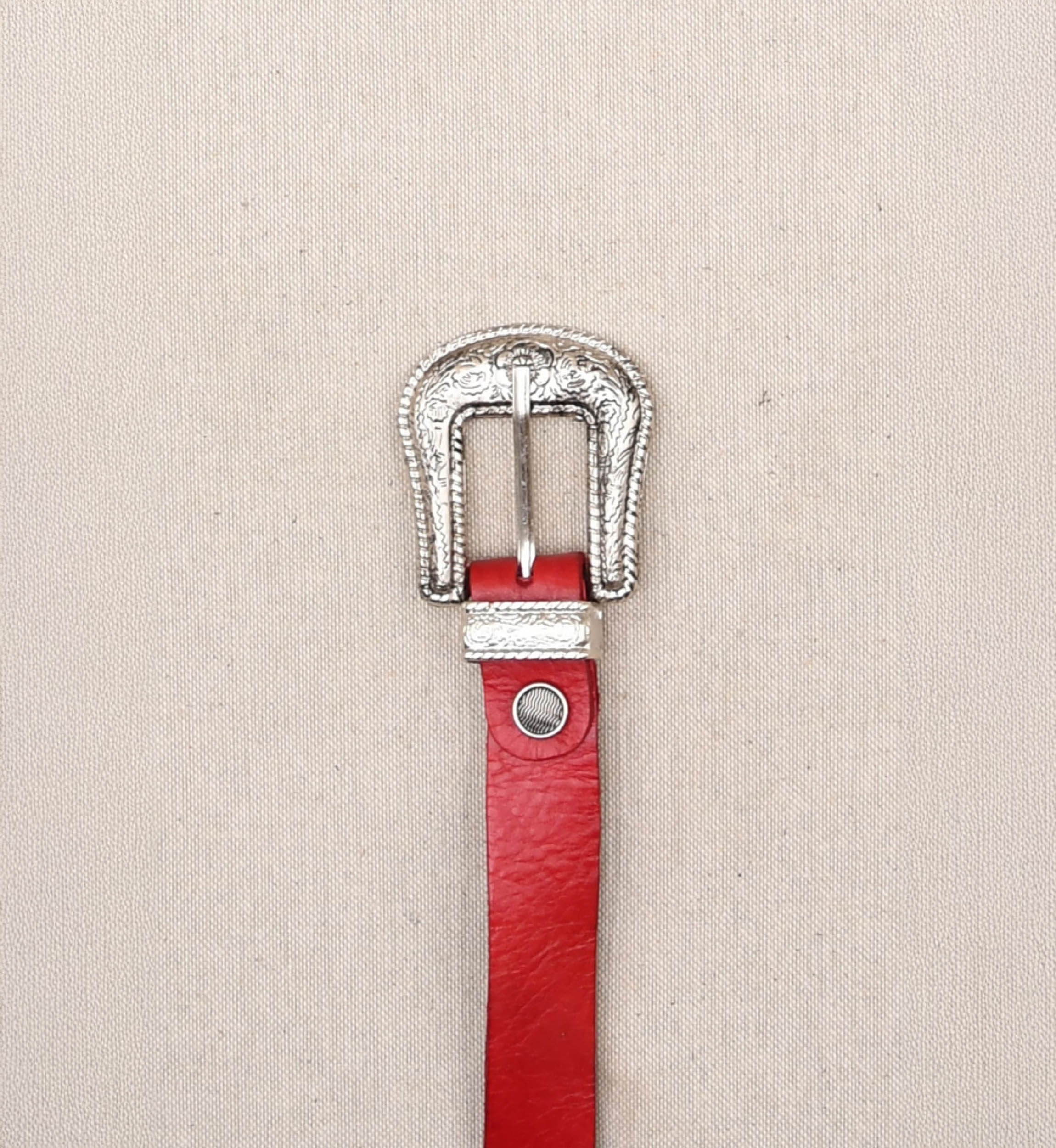 Montana Red Leather Belt - Miss June Paris - 1