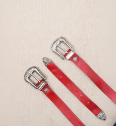 Cinto de Couro Montana Vermelho - Miss June Paris - 2