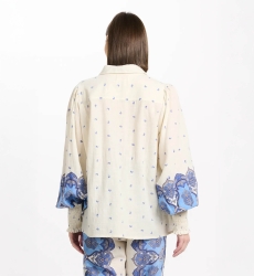 Camisa Viki – Camisa de mangas compridas, em algodão slub estampado, 100% algodão – Miss June Paris - 6