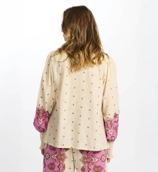 Camisa Viki – Camisa de mangas compridas, em algodão slub estampado, 100% algodão – Miss June Paris - 9
