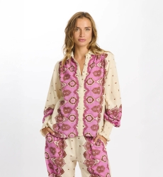 Camisa Viki – Camisa de mangas compridas, em algodão slub estampado, 100% algodão – Miss June Paris - 7