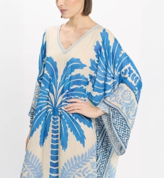 Kaftan Rhoda – Kaftan longo com mangas compridas, em modal estampado com bordados, 100% modal – Miss June Paris - 5