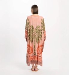 Kaftan Rhoda – Kaftan longo com mangas compridas, em modal estampado com bordados, 100% modal – Miss June Paris - 9