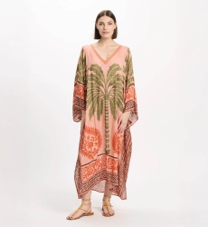 Kaftan Rhoda – Kaftan longo com mangas compridas, em modal estampado com bordados, 100% modal – Miss June Paris - 7