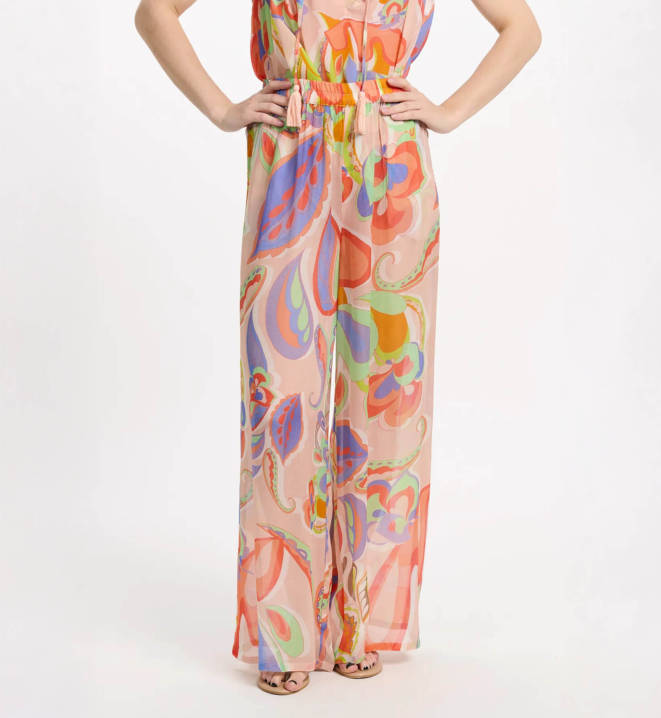 Pants Adira Pants With Pockets, 100% rayon printed - Miss June Paris  - 3