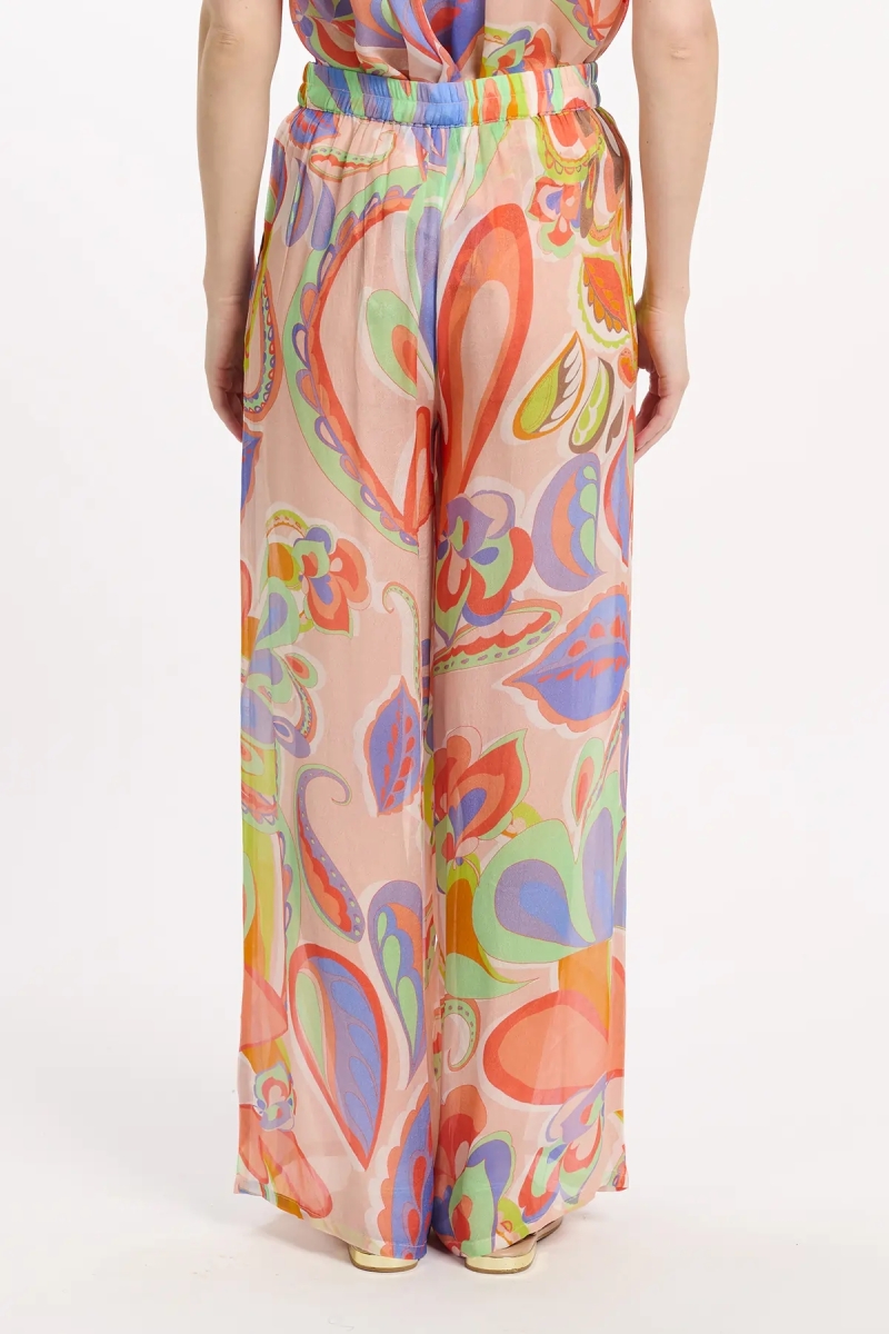 Calças Adira – Calças com bolsos, em rayon estampado, 100% rayon – Miss June Paris - 4
