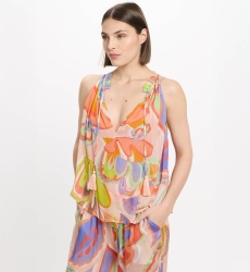 Top Erika – Top de alças finas, em rayon estampado, 100% rayon – Miss June Paris - 3