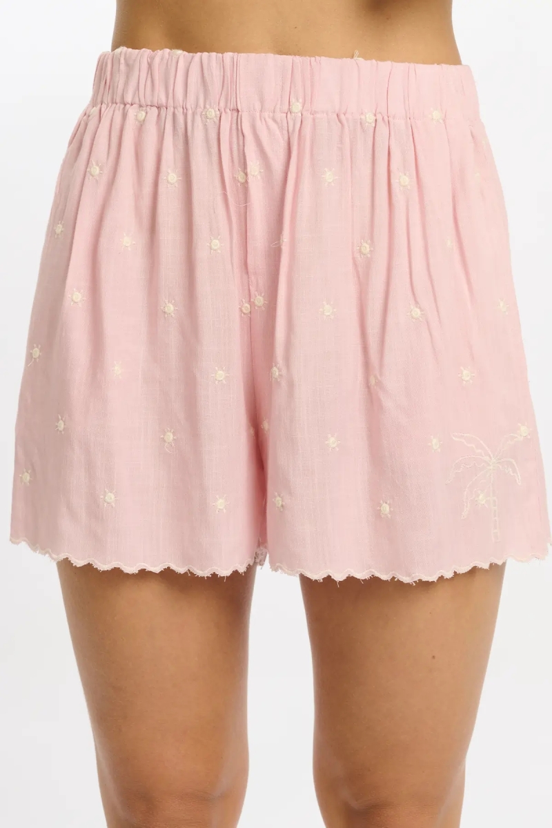 Calções Lumi – Calções com bolsos, em rayon com bordados, 100% rayon – Miss June Paris - 9