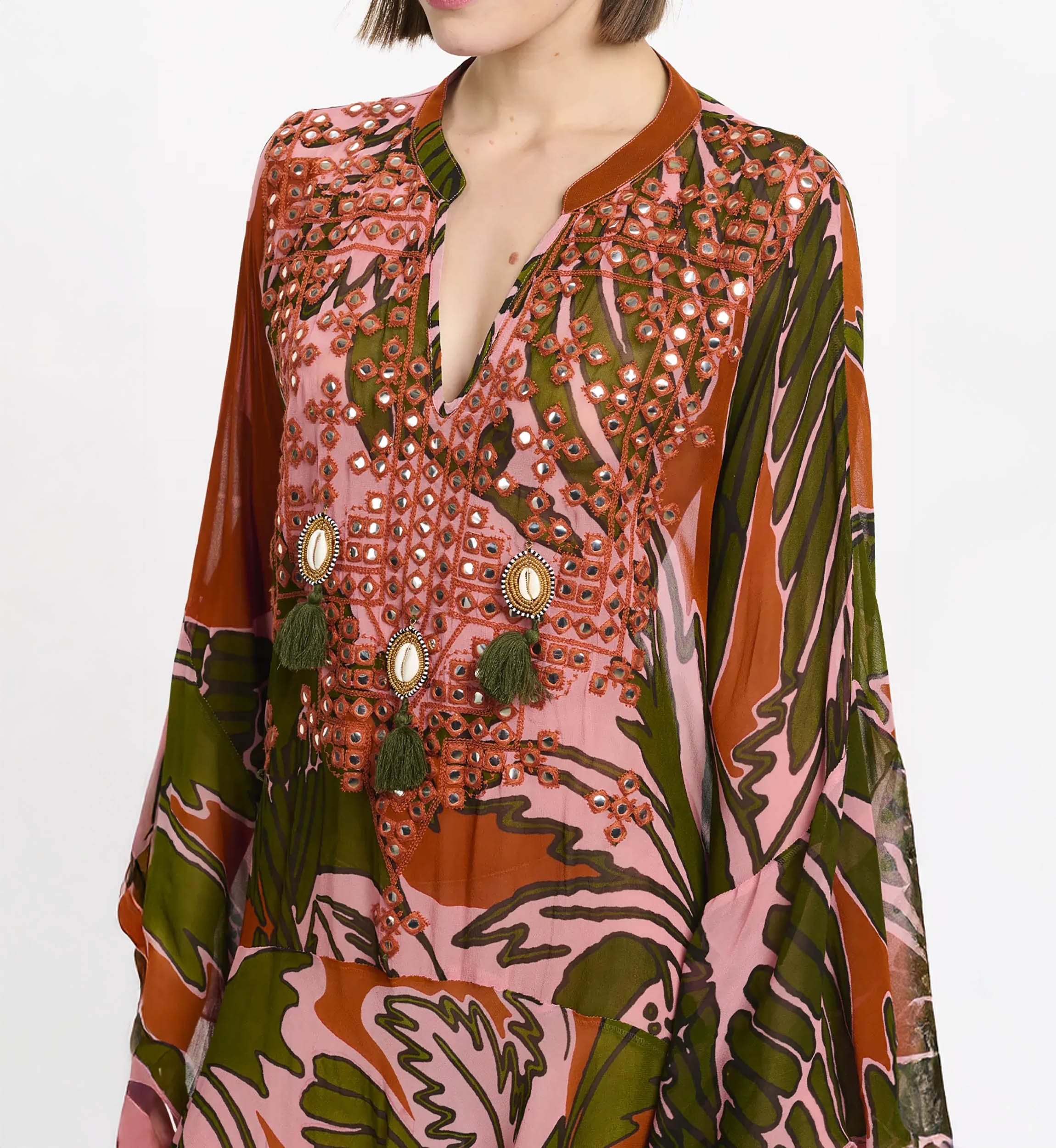 Miss June Paris — Anaya Short Kaftan Pink