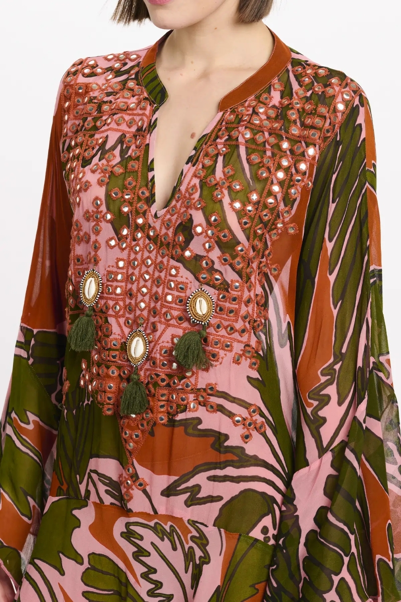 Miss June Paris — Anaya Short Kaftan Pink