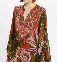 Miss June Paris — Anaya Short Kaftan Pink