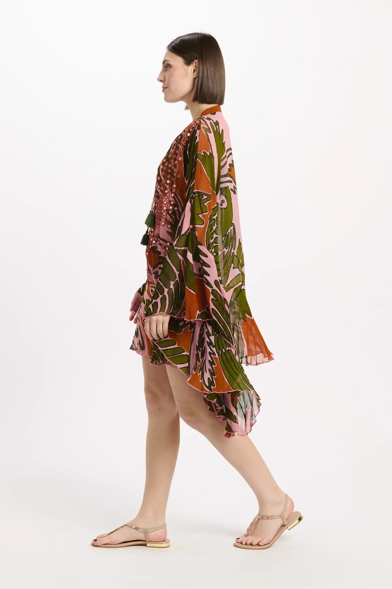 Miss June Paris — Anaya Short Kaftan Pink