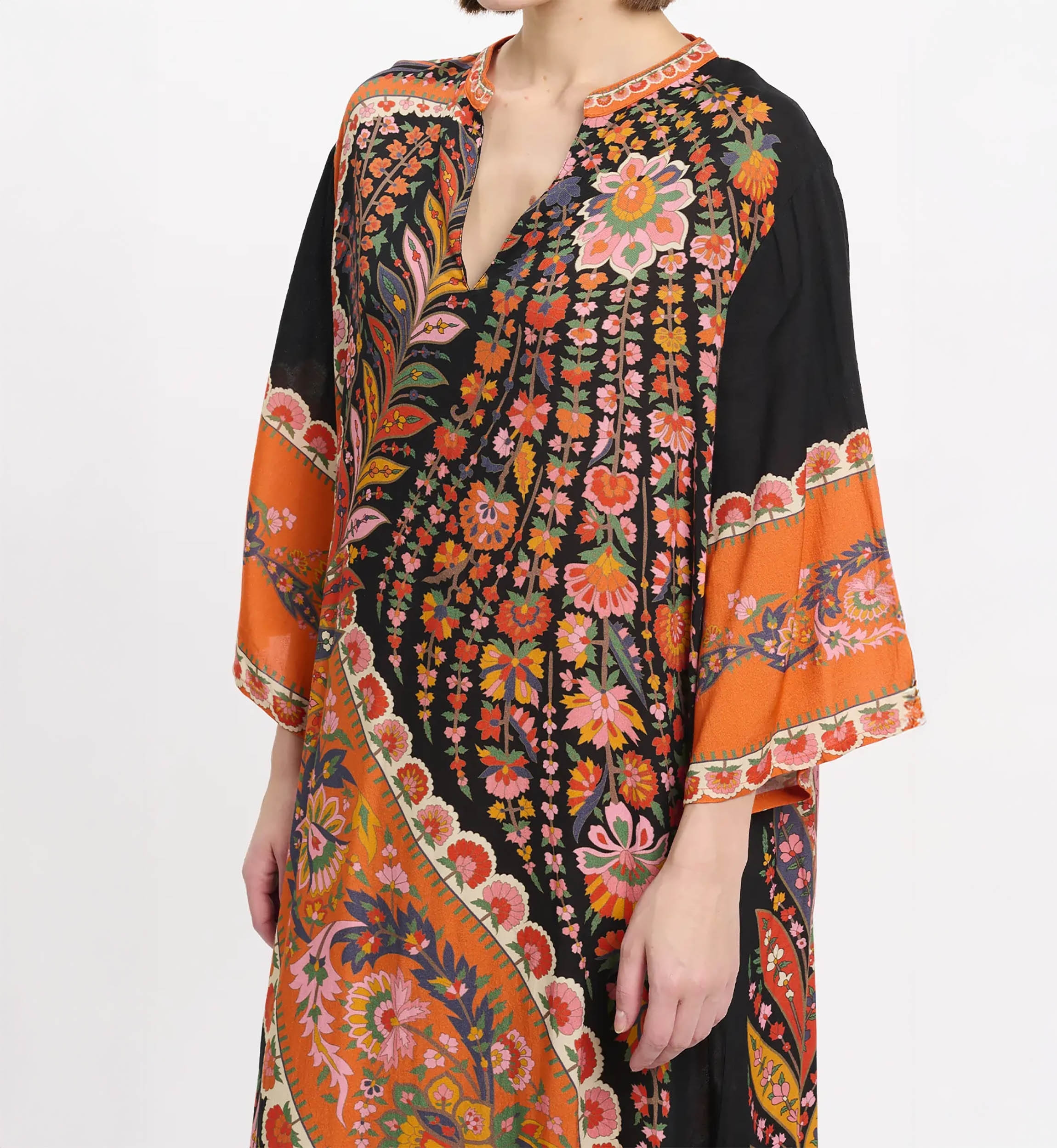 Vestido Lior – Vestido largo de manga larga, de rayón estampado, 100 % rayón – Miss June Paris - 5