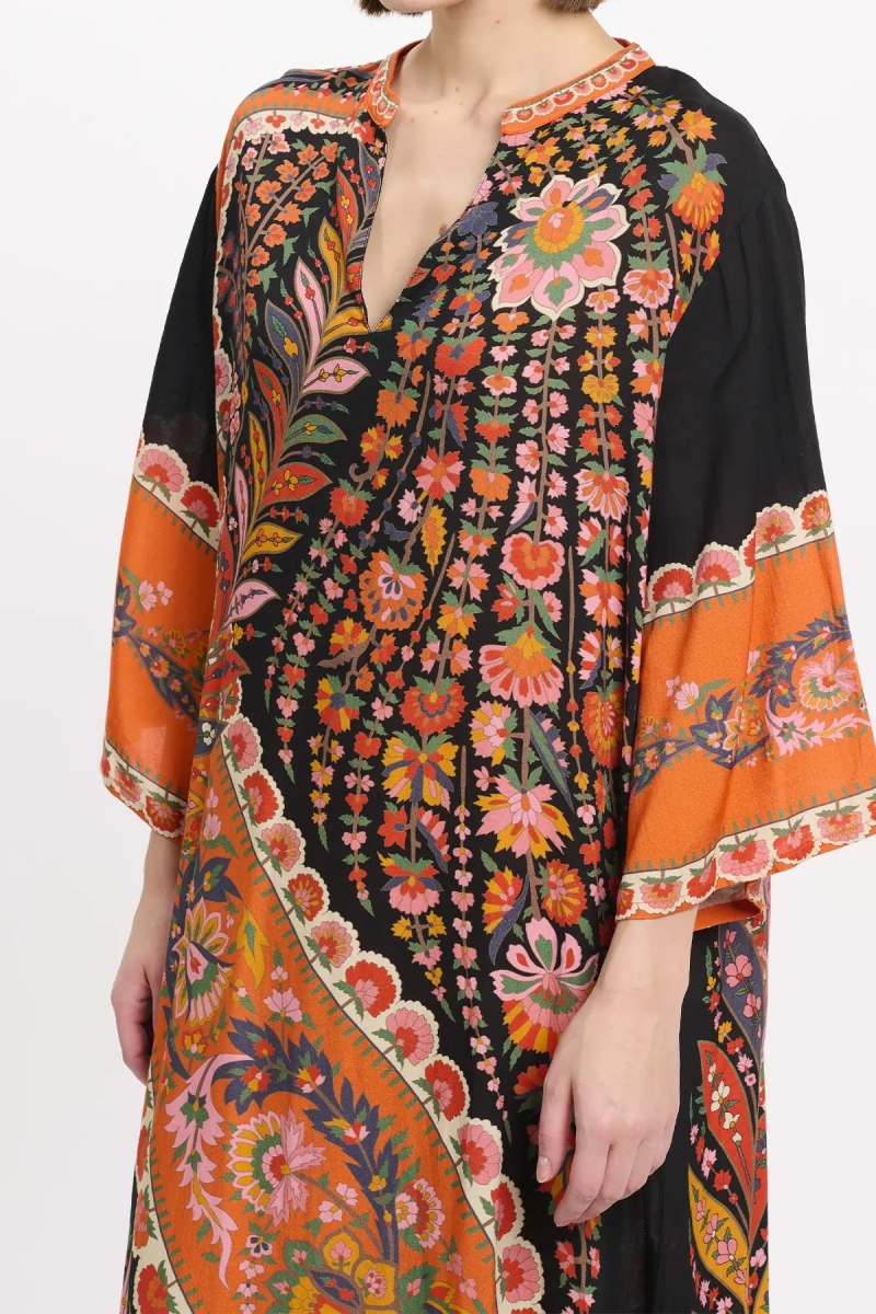 Dress Lior Long Dress With Long Sleeves, 100% rayon printed - Miss June Paris - 5