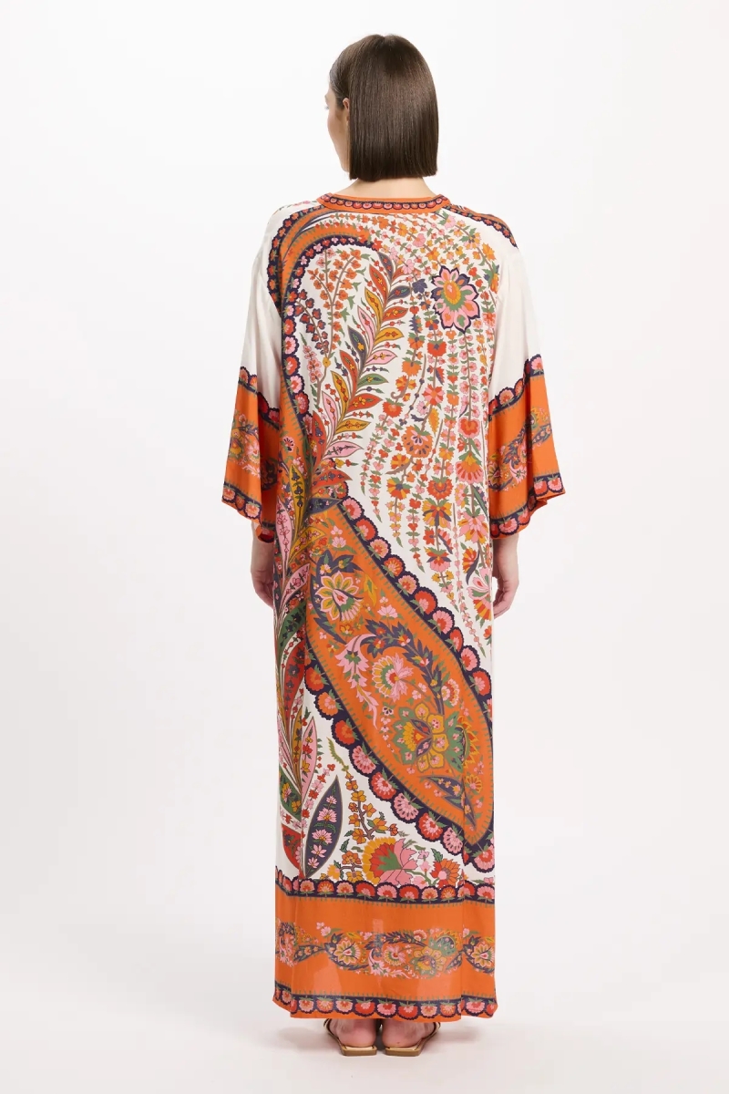 Vestido Lior – Vestido longo de mangas compridas, em rayon estampado, 100 % rayon – Miss June Paris - 9