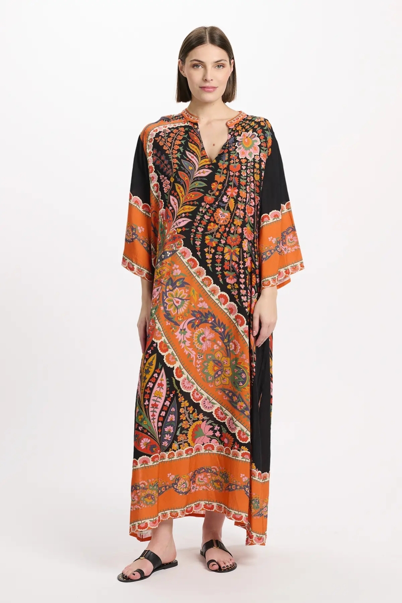 Vestido Lior – Vestido largo de manga larga, de rayón estampado, 100 % rayón – Miss June Paris - 4