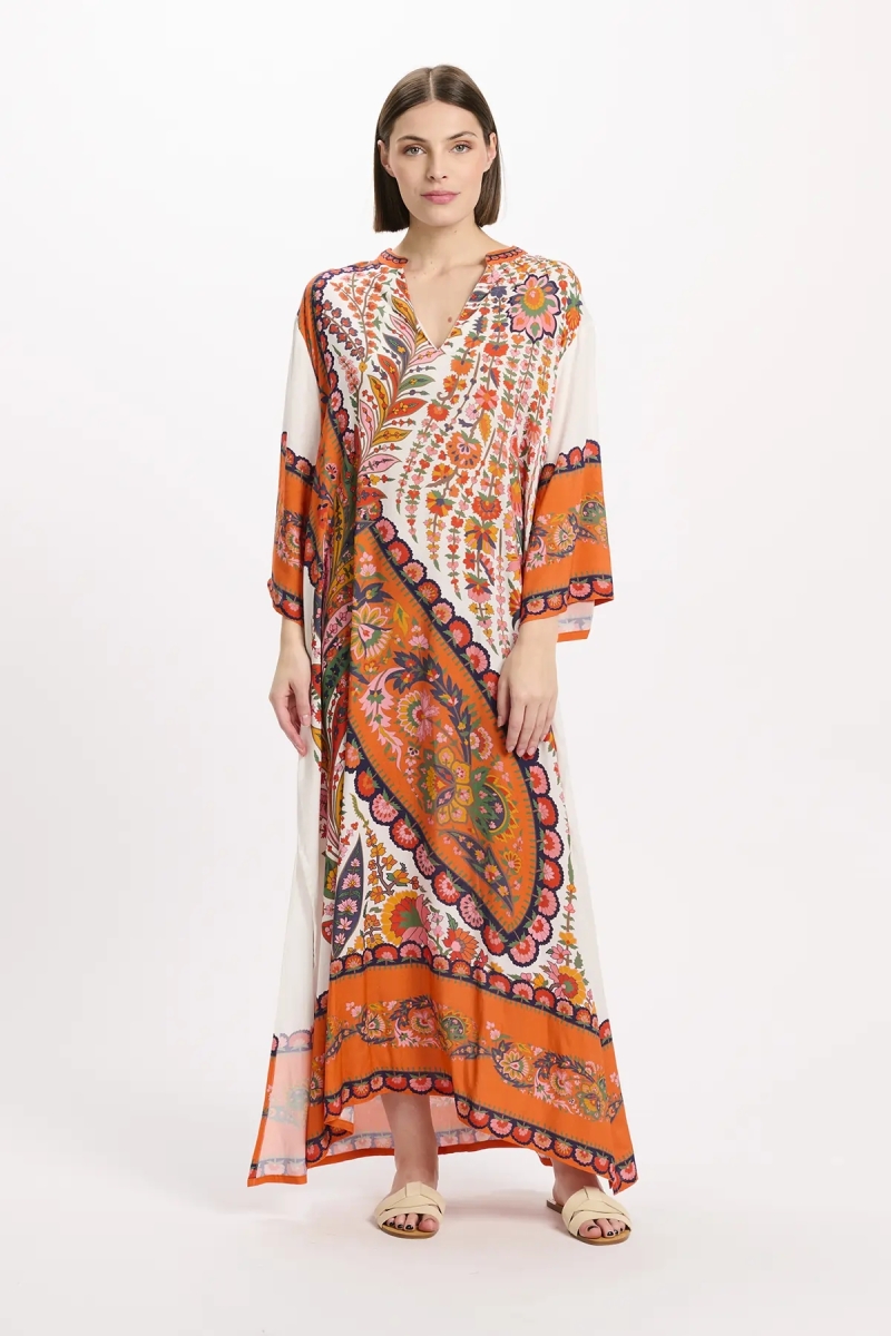 Vestido Lior – Vestido longo de mangas compridas, em rayon estampado, 100 % rayon – Miss June Paris - 7