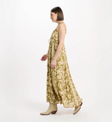 Vestido Becky – Vestido longo com alças finas, laços e bolsos, em modal estampado, 100 % modal – Miss June Paris - 5