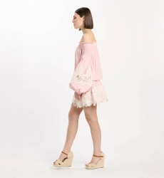 Dress Laurel Short Dress W/off The Shoulder with laces, 100% modal - Miss June Paris - 10